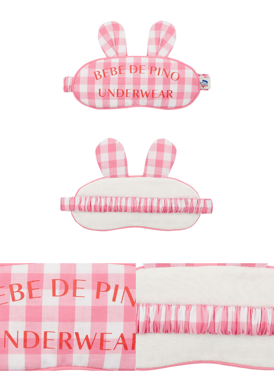 Paris pink check sleep mask Details